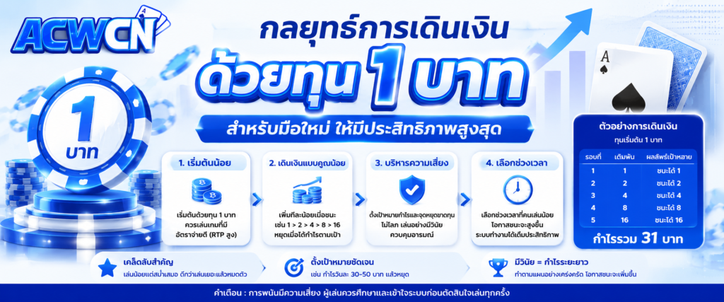 กลยุทธ์การเดินเงินด้วยทุน 1 บาท สำหรับมือใหม่ ให้มีประสิทธิภาพสูงสุด​