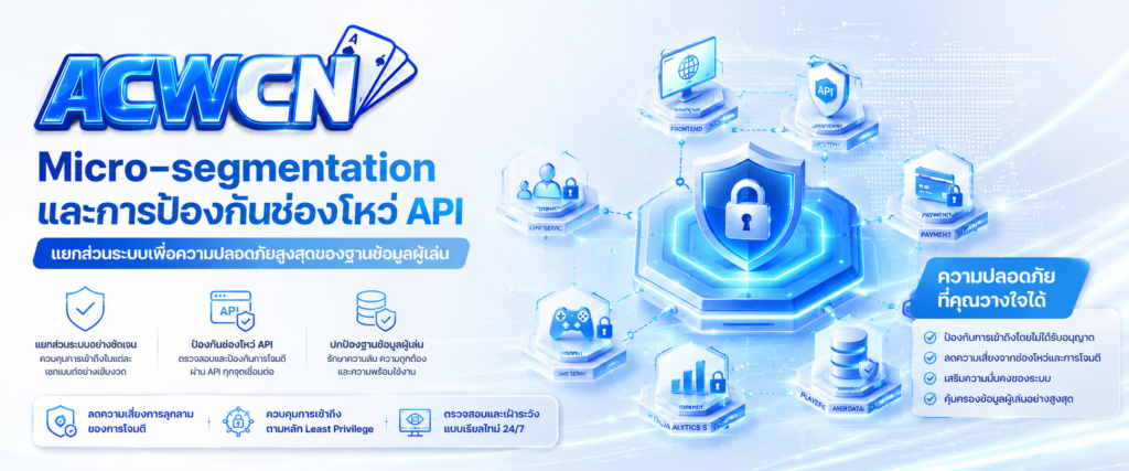 กลไก Micro-segmentation และการป้องกันช่องโหว่ API แยกส่วนระบบเพื่อความปลอดภัยสูงสุดของฐานข้อมูลผู้เล่น​