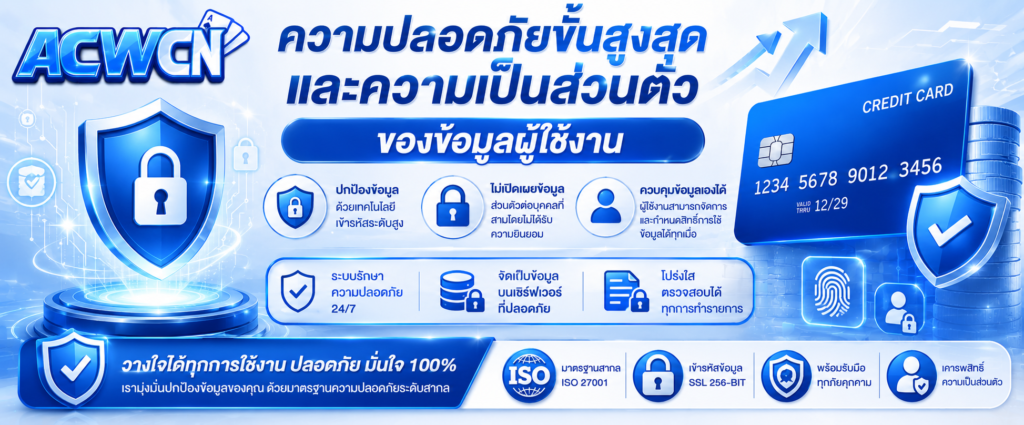 ความปลอดภัยขั้นสูงสุดและความเป็นส่วนตัวของข้อมูลผู้ใช้งาน​