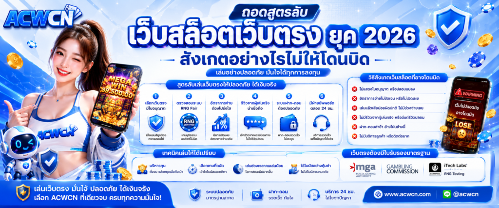 ถอดสูตรลับเว็บสล็อตเว็บตรง ยุค 2026 สังเกตอย่างไรไม่ให้โดนบิด​