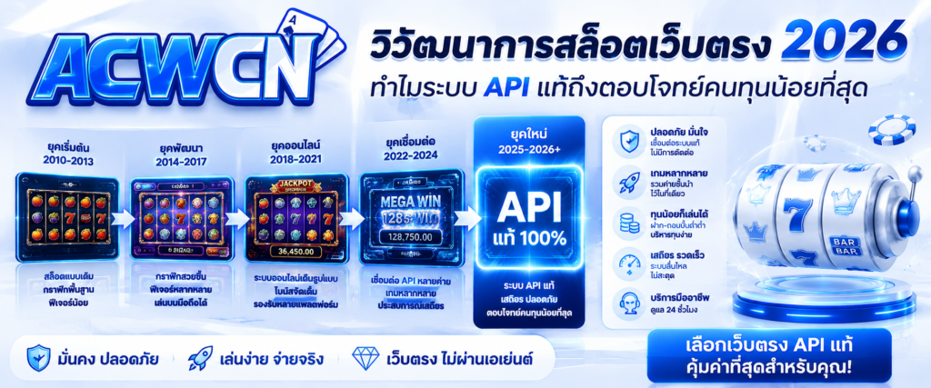 วิวัฒนาการสล็อตเว็บตรง 2026 ทำไมระบบ API แท้ถึงตอบโจทย์คนทุนน้อยที่สุด