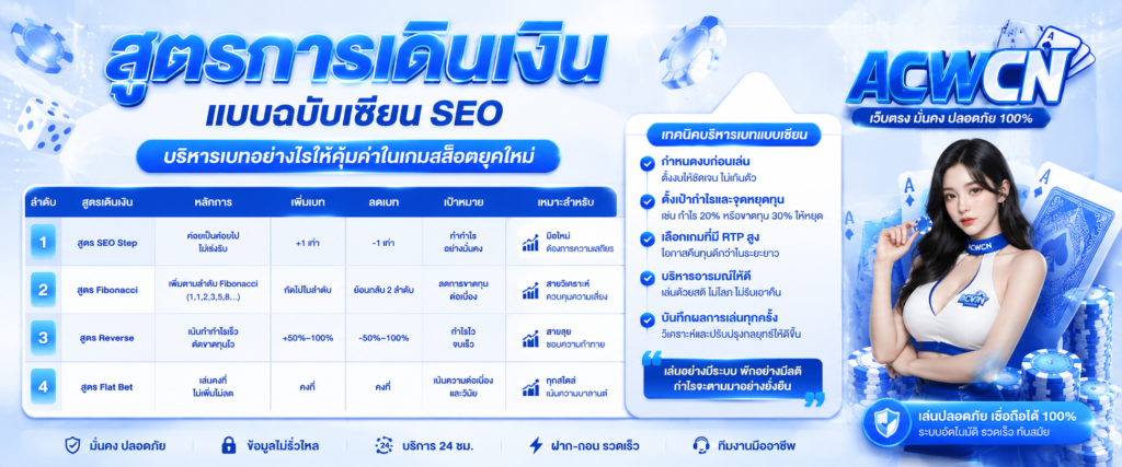 สูตรการเดินเงินแบบฉบับเซียน SEO บริหารเบทอย่างไรให้คุ้มค่าในเกมสล็อตยุคใหม่​
