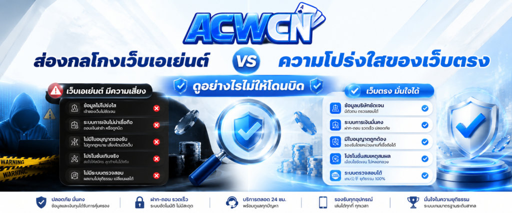 ส่องกลโกงเว็บเอเย่นต์ vs ความโปร่งใสของเว็บตรง ดูอย่างไรไม่ให้โดนบิด​
