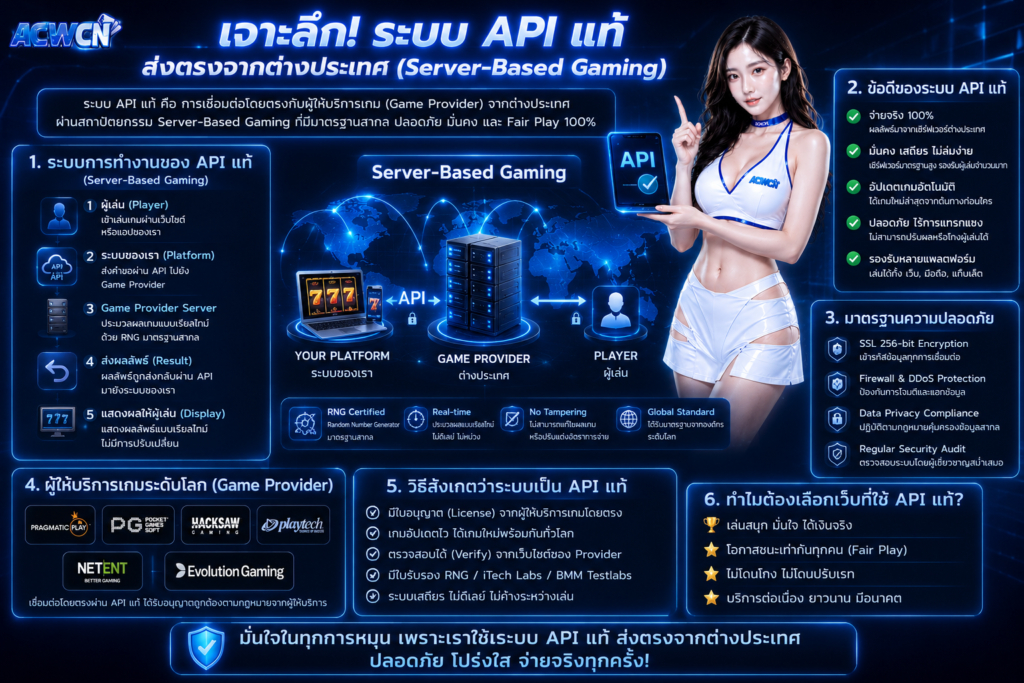 เจาะลึกระบบ API แท้ส่งตรงจากต่างประเทศ (Server-Based Gaming)​