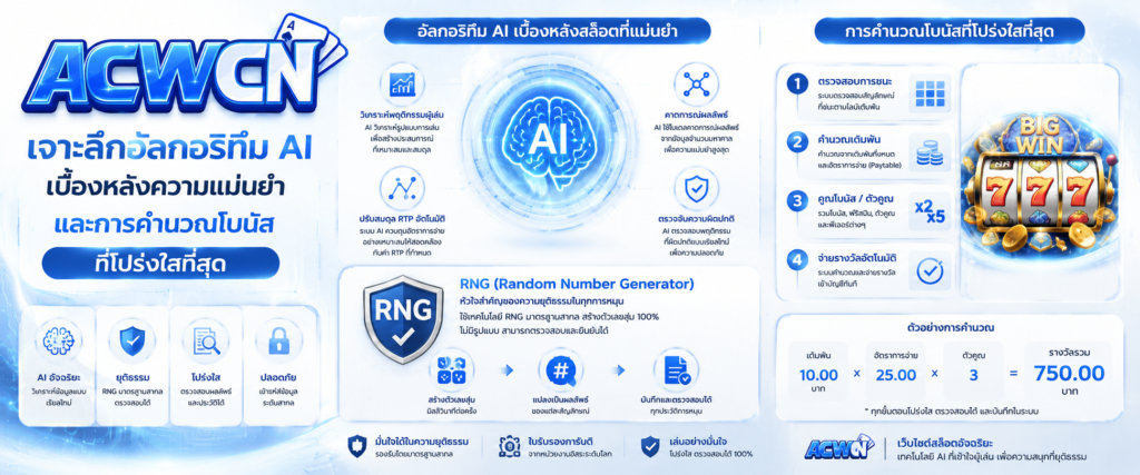 เจาะลึกอัลกอริทึม AI เบื้องหลังความแม่นยำและการคำนวณโบนัสสล็อตที่โปร่งใสที่สุด​