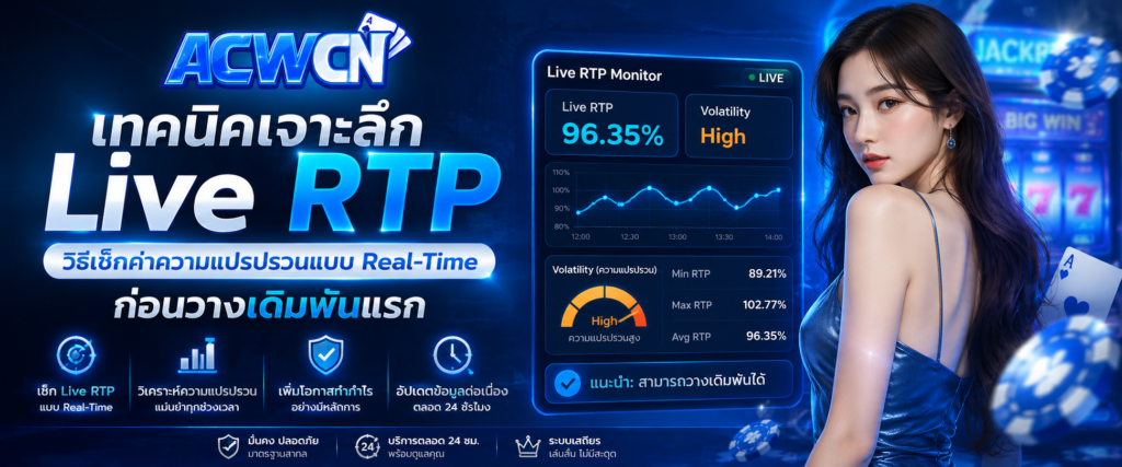 เทคนิคเจาะลึก Live RTP วิธีเช็กค่าความแปรปรวนแบบ Real-Time ก่อนวางเดิมพันแรก​